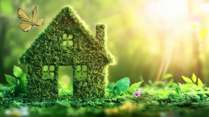 Sustainable development expo showcasing green building materials, eco-friendly technologies, and renewable energy systems
