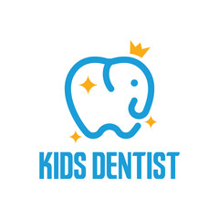 kids dentist flat minimalist logo design