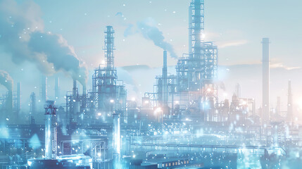 Obraz premium future holographic factory