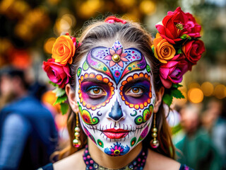 person in carnival mask