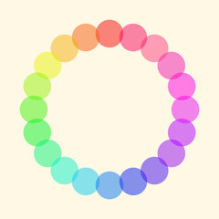 Obraz premium Circle of colorful beads in a frame