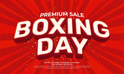 Boxing day text effect editable 3d text style