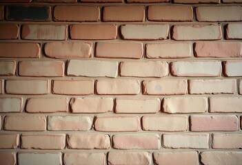 Fototapeta premium Close-up of a Brick Wall with Imperfect Mortar Joints