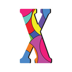 Letter X logo vector art. Abstract colorful letter 