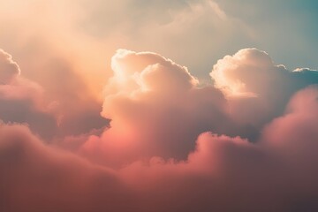 Warm Gradient Spectrum with Soft Clouds and Atmospheric Hues for Inviting Background Decor