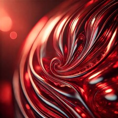 Crimson Fluidity: A Dynamic Flow of Red Metallic Swirls