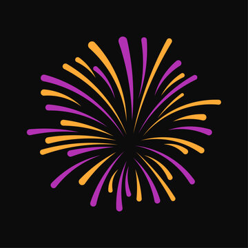 recommend clip art: Fireworks isolated on black background