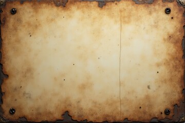 Aged Paper with Burned Edges and Metal Accents
