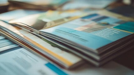 A close-up of educational pamphlets on financial literacy, focusing on different aspects of finance