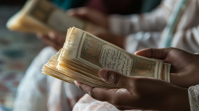 A close-up of hands holding Islamic financial contracts, highlighting compliance with Sharia law