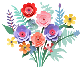 PNG Flower bouquet art pattern craft.