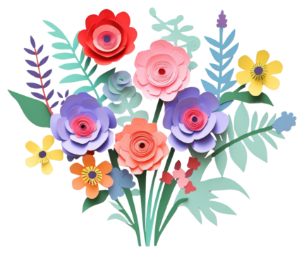 PNG Flower bouquet art pattern craft.