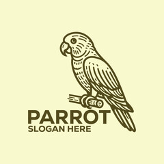parrot logo design illustration.