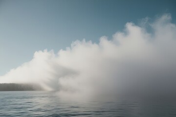 Naklejka premium Ethereal Fog Suspended Against a White Backdrop