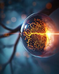 The Optic Nerve.3D illustration concept Anatomy of the Eye.