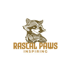 Logo design with a raccoon.