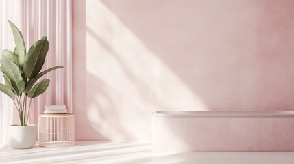 A light pink minimalist background combining soft hues with clean lines, creating a sleek and modern design.