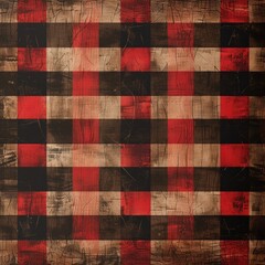 Fototapeta premium Red and black plaid pattern