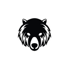Bear head mascot vector for emblem design with color black