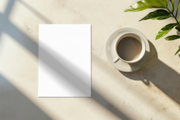 PNG flatlay flyer mockup, transparent design