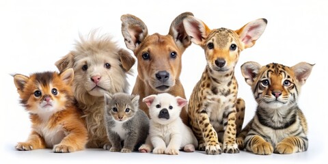 Obraz premium Adorable animals with colorful lettering on a white background, cute, animals, lettering, adorable, sweet, background, colors