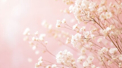 Obraz premium A pale pink background with soft, subtle tones, providing a calming and delicate visual aesthetic.