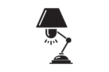 Table lamp vector art silhouette illustration