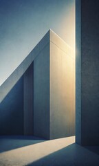 粒状の質感と柔らかな影を備えた、モダンな工業デザインのためのミニマリストなコンクリート壁