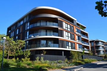 Obraz premium Residential and commercial Apartment building in inner Melbourne suburb VIC , Sydney NSW Australia , ai