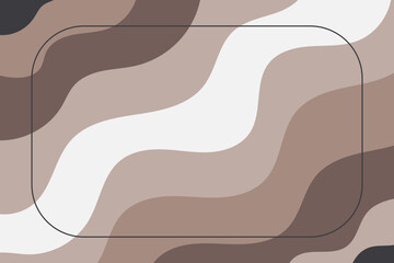 Abstract wavy organic lines brown and beige fluid pattern background design