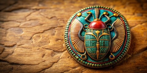Egyptian scarab totem with intricate carvings and symbolic significance, symbol, ancient, Egypt, artifact, culture