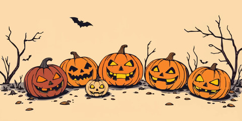  Halloween theme vector illustration.