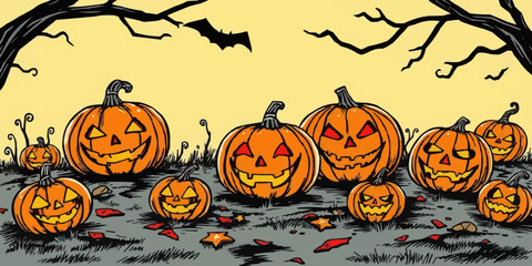  Halloween theme vector illustration.