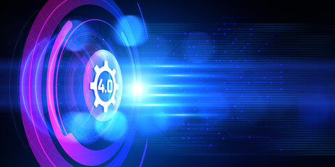 4.0 Industry smart manufacturing innovation technology concept.