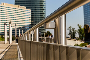 people walking on bridge