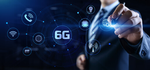 6G Six generation high speed mobile internet wireless  connection.
