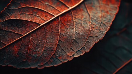 macro foliage photography capturing intricate details of a single leaf