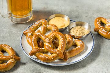 Homemade Bavarian Soft Pretzels with Salt