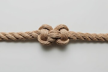 Knotted Rope and Twine Texture on White Background for Design Use