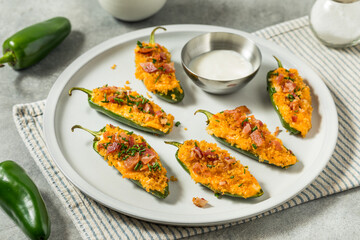Homemade Jalapeno Poppers with Bacon and Bread Crumbs