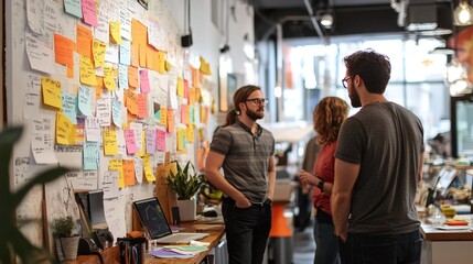 product launch brainstorming session where a business team discusses innovative strategies and market solutions for successful execution and development