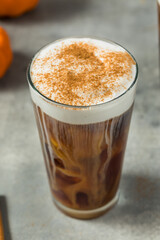 Autumn Iced Pumpkin Spice Latte with Cold Foam