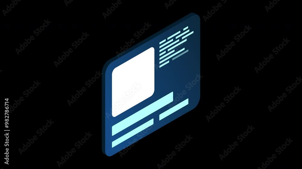 Poster isometric coding screen animation. coding programming technology. programming concept. technology an