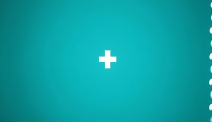 Fototapeta premium turquoise background medical symbols representing healthcare