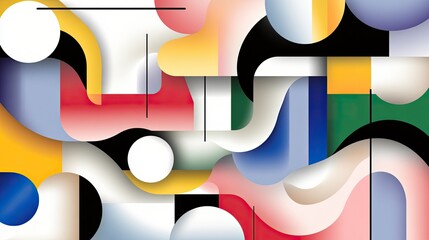 Naklejka premium Abstract geometric shapes in vibrant colors design