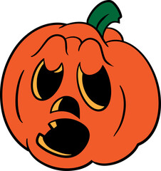 The jack o lantern classic cartoon style for halloween concept .