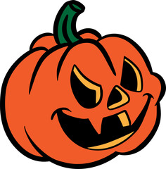 The jack o lantern classic cartoon style for halloween concept .