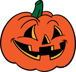 The jack o lantern classic cartoon style for halloween concept .