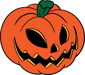 The jack o lantern classic cartoon style for halloween concept .