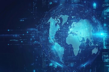 Obraz premium Business digital interface with globe. Interface, chart, and hud concept. 3D rendering.